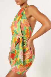 DRESSES @Kalena Halterneck Mini Dress - Leilani Print