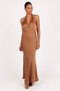 DRESSES Kalina Halterneck Maxi Dress - Bronze