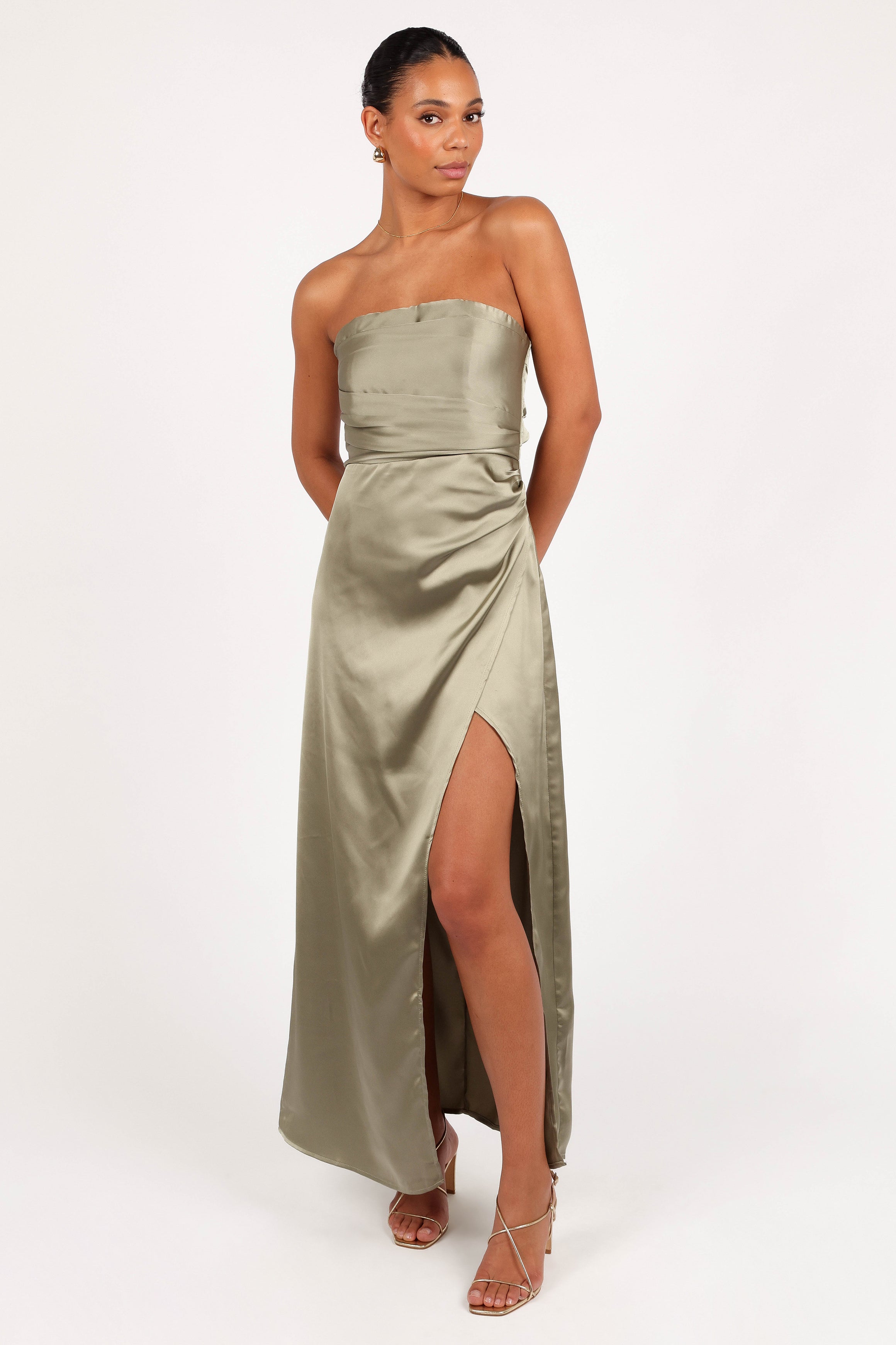 DRESSES Kara Strapless Maxi Dress - Olive
