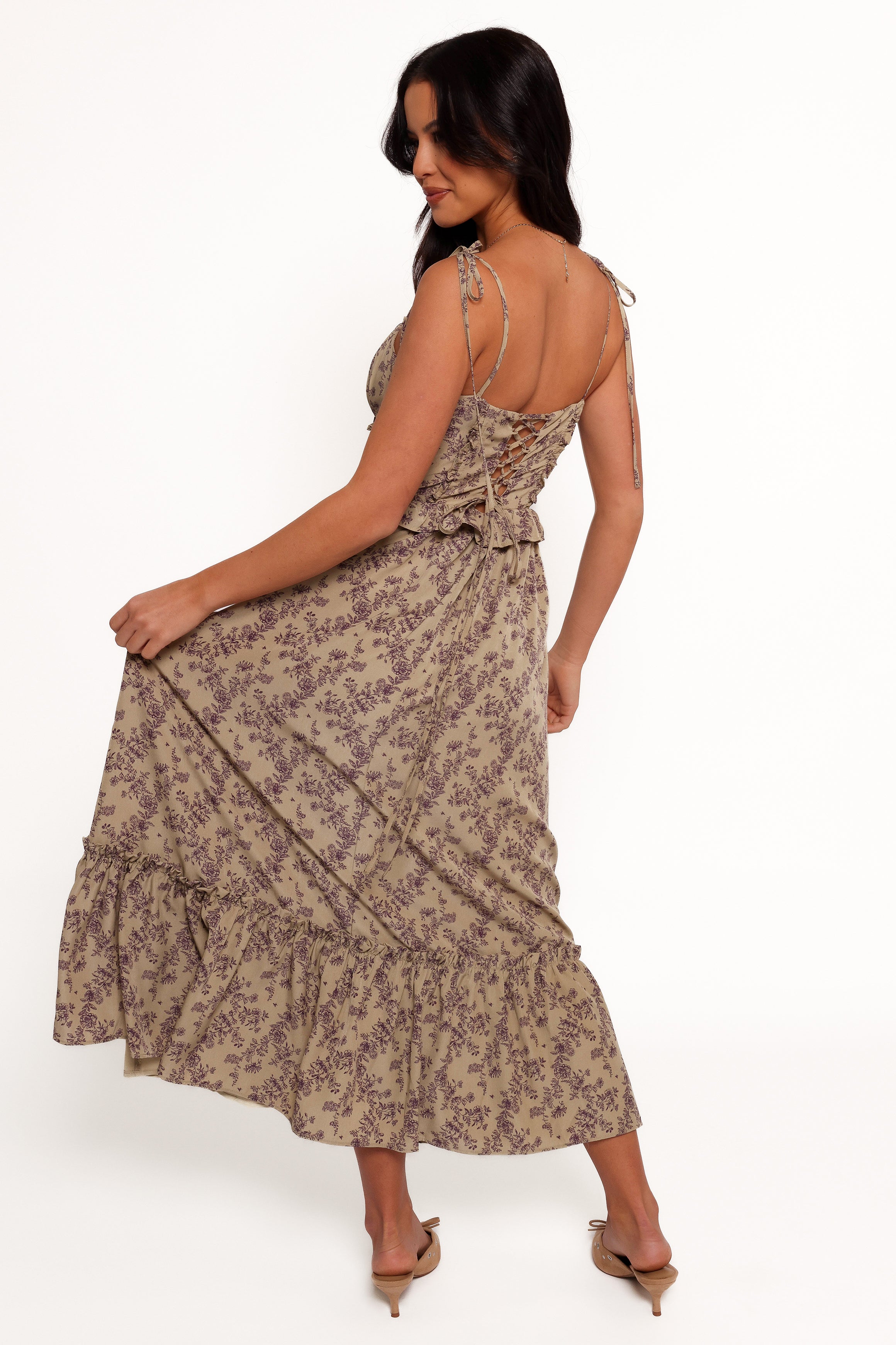 DRESSES Karie Midi Dress - Olive/Dark Purple