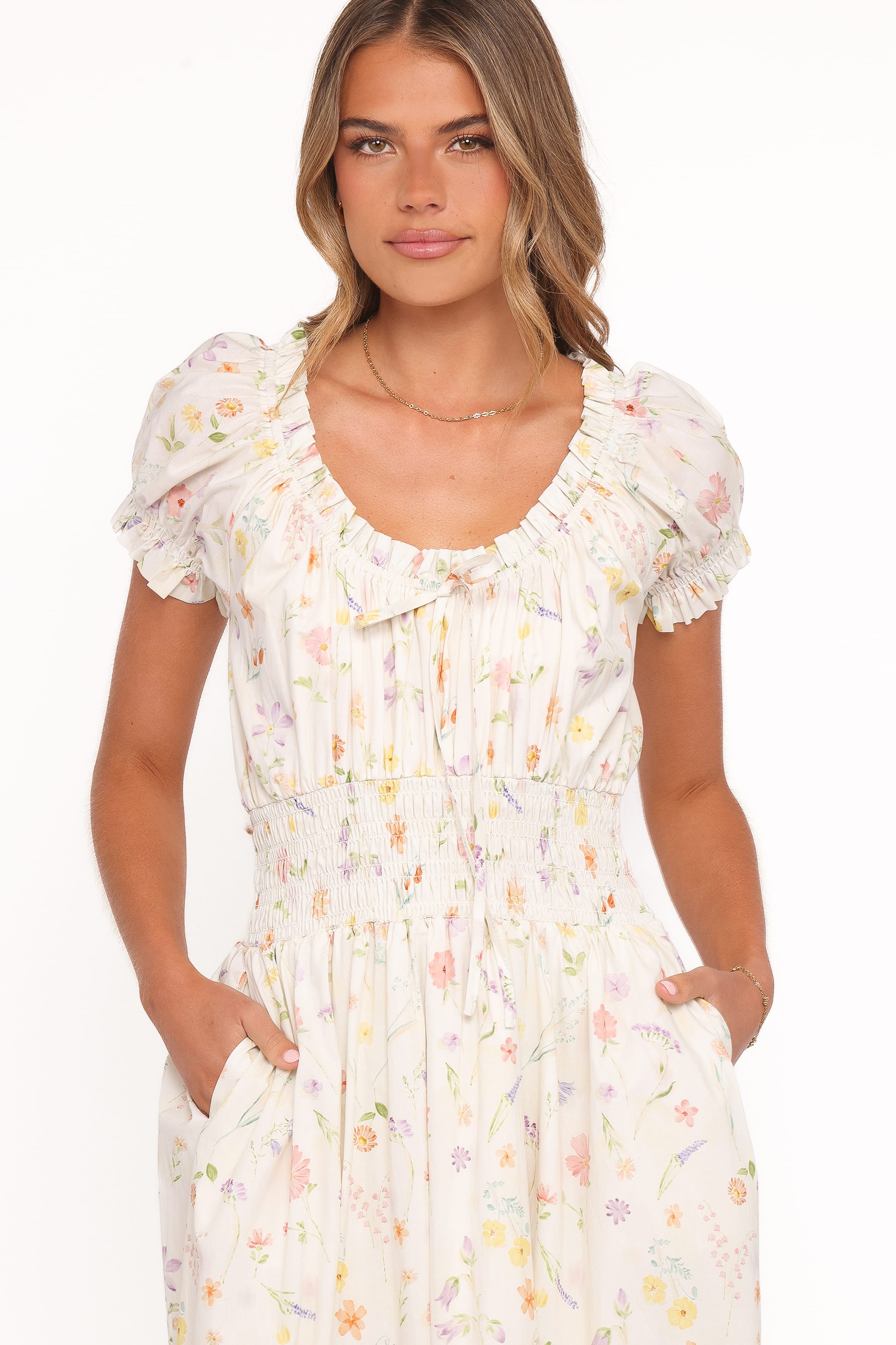 DRESSES Katana Puff Sleeve Midi Dress - Floral