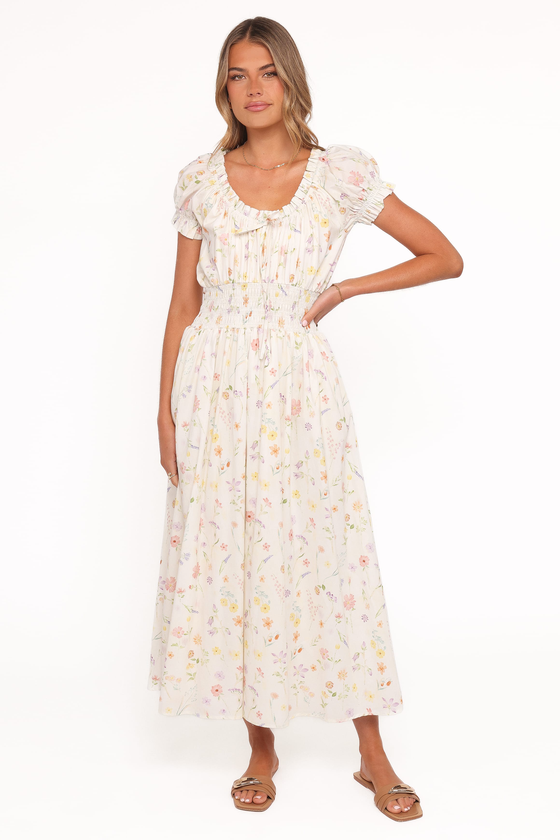 DRESSES Katana Puff Sleeve Midi Dress - Floral