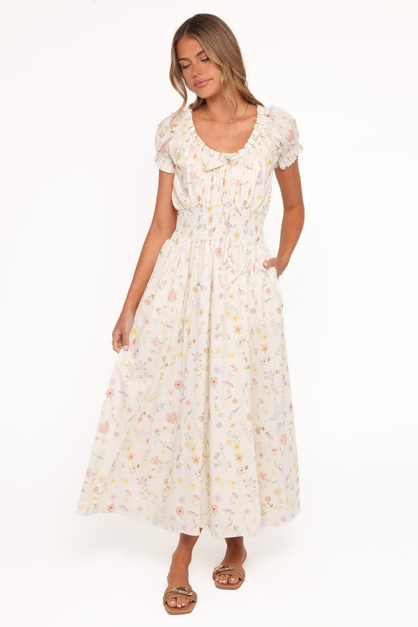 DRESSES Katana Puff Sleeve Midi Dress - Floral