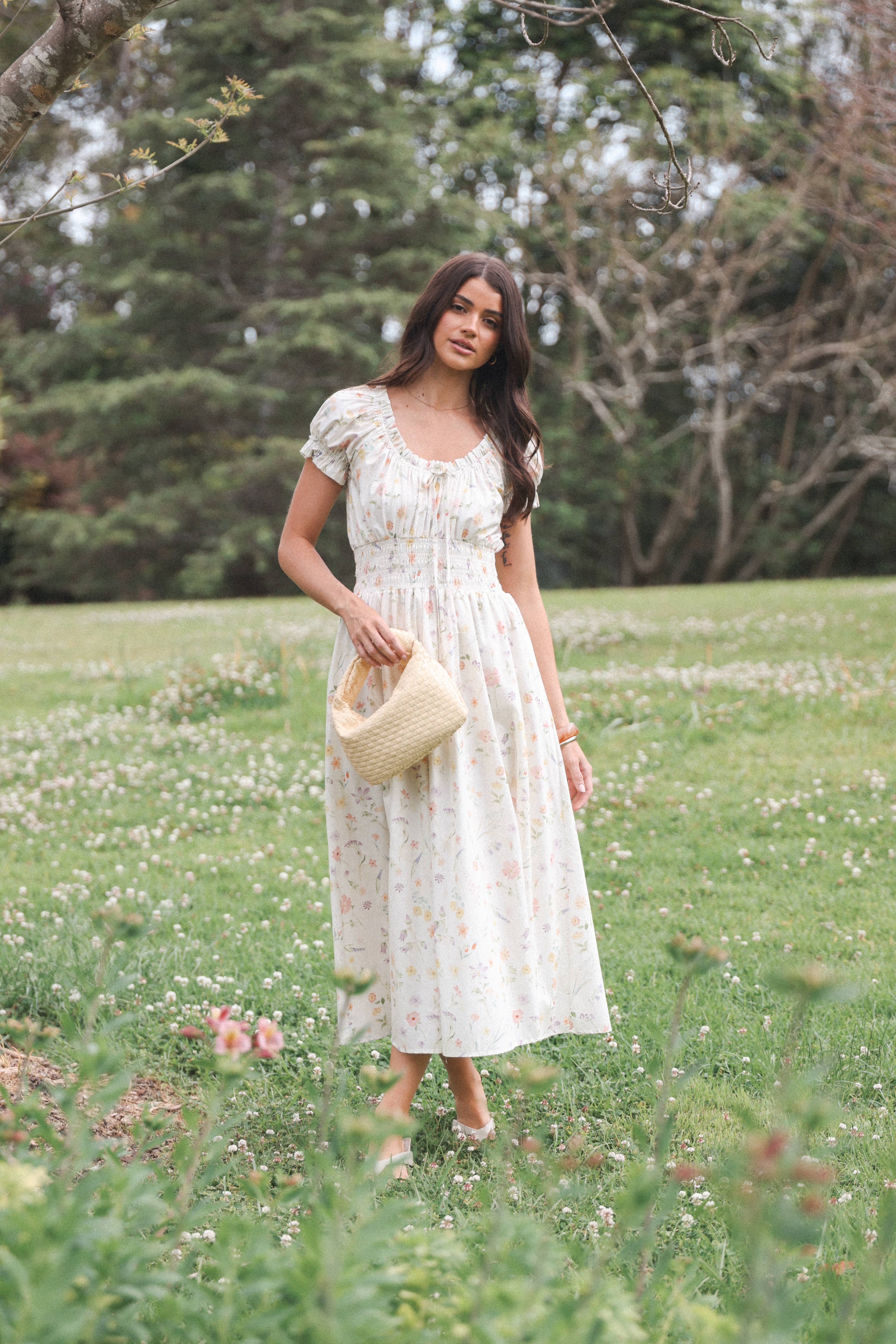 DRESSES Katana Puff Sleeve Midi Dress - Floral
