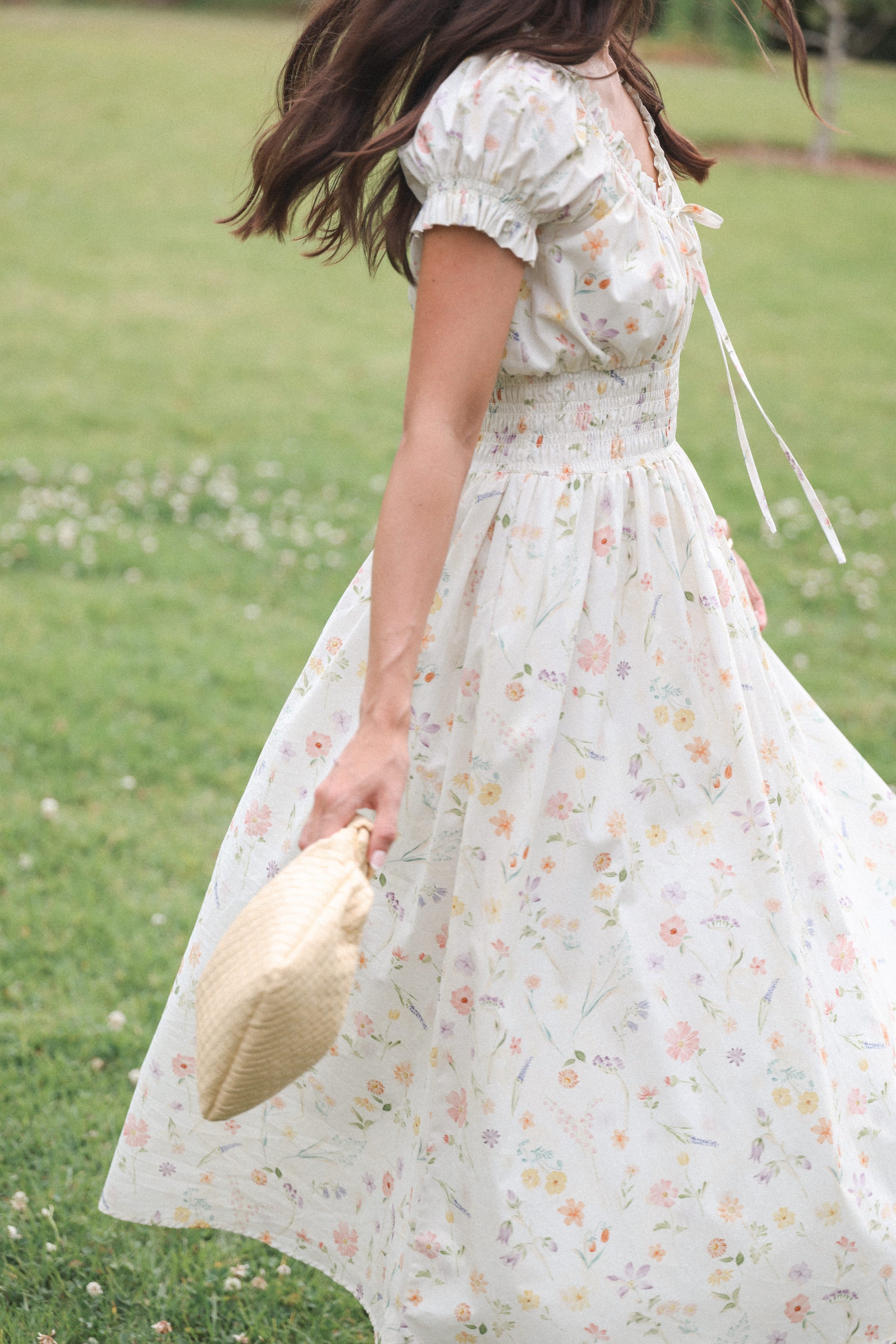 DRESSES Katana Puff Sleeve Midi Dress - Floral