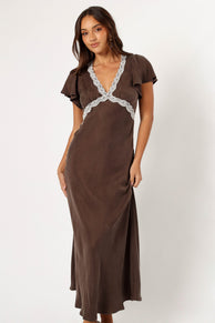 DRESSES @Kathryn Midi Dress - Warm Grey