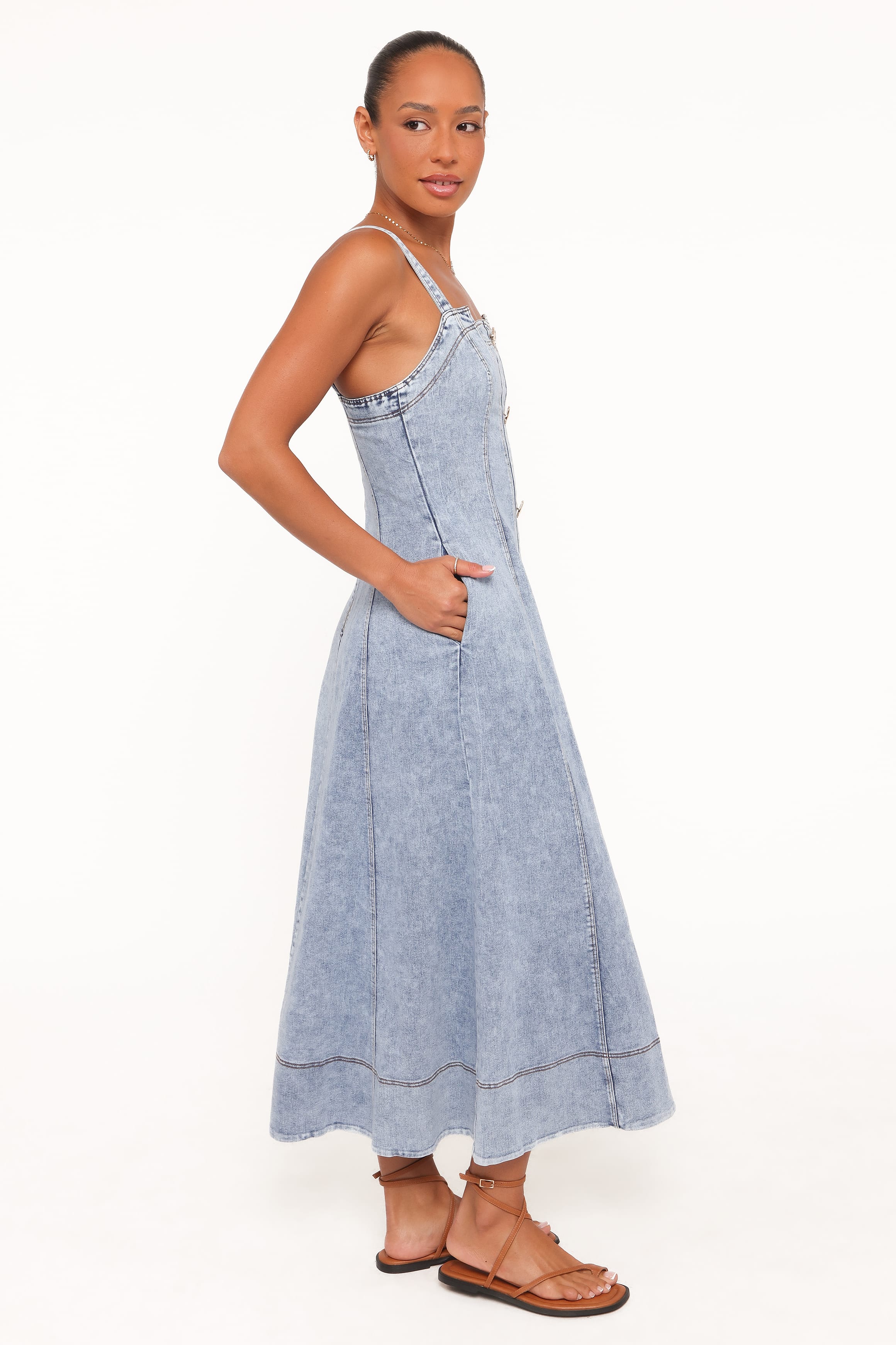 DRESSES Katie Maxi Dress - Med Denim