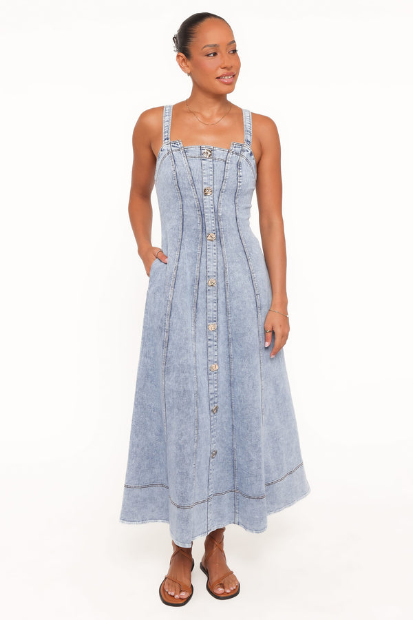 DRESSES Katie Maxi Dress - Med Denim