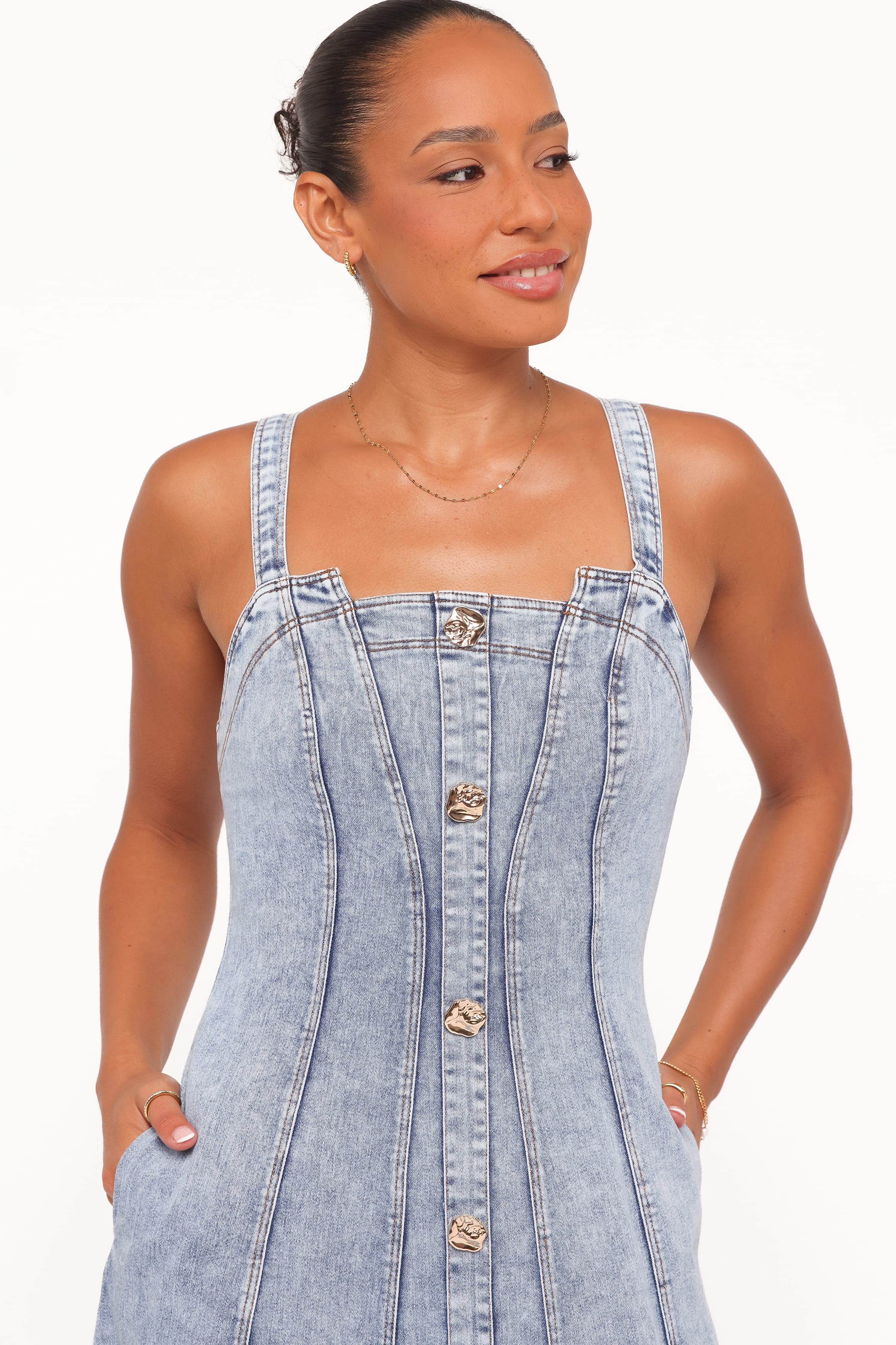DRESSES Katie Maxi Dress - Med Denim