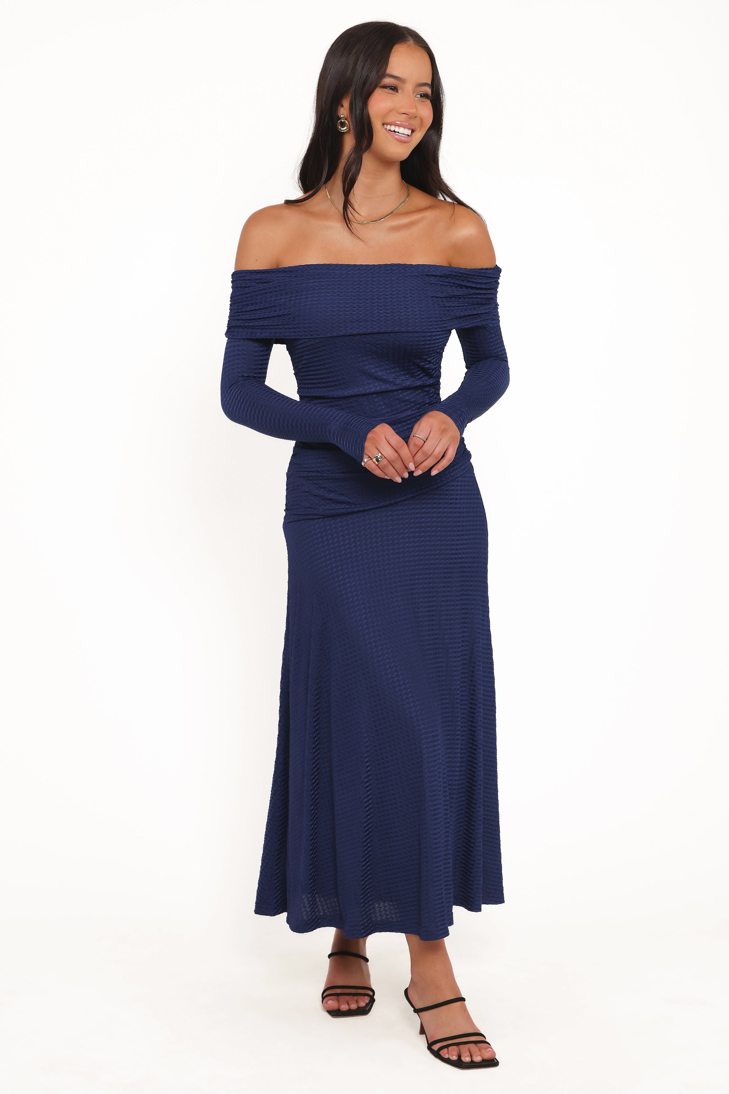 DRESSES Katiya Off Shoulder Dress - Navy