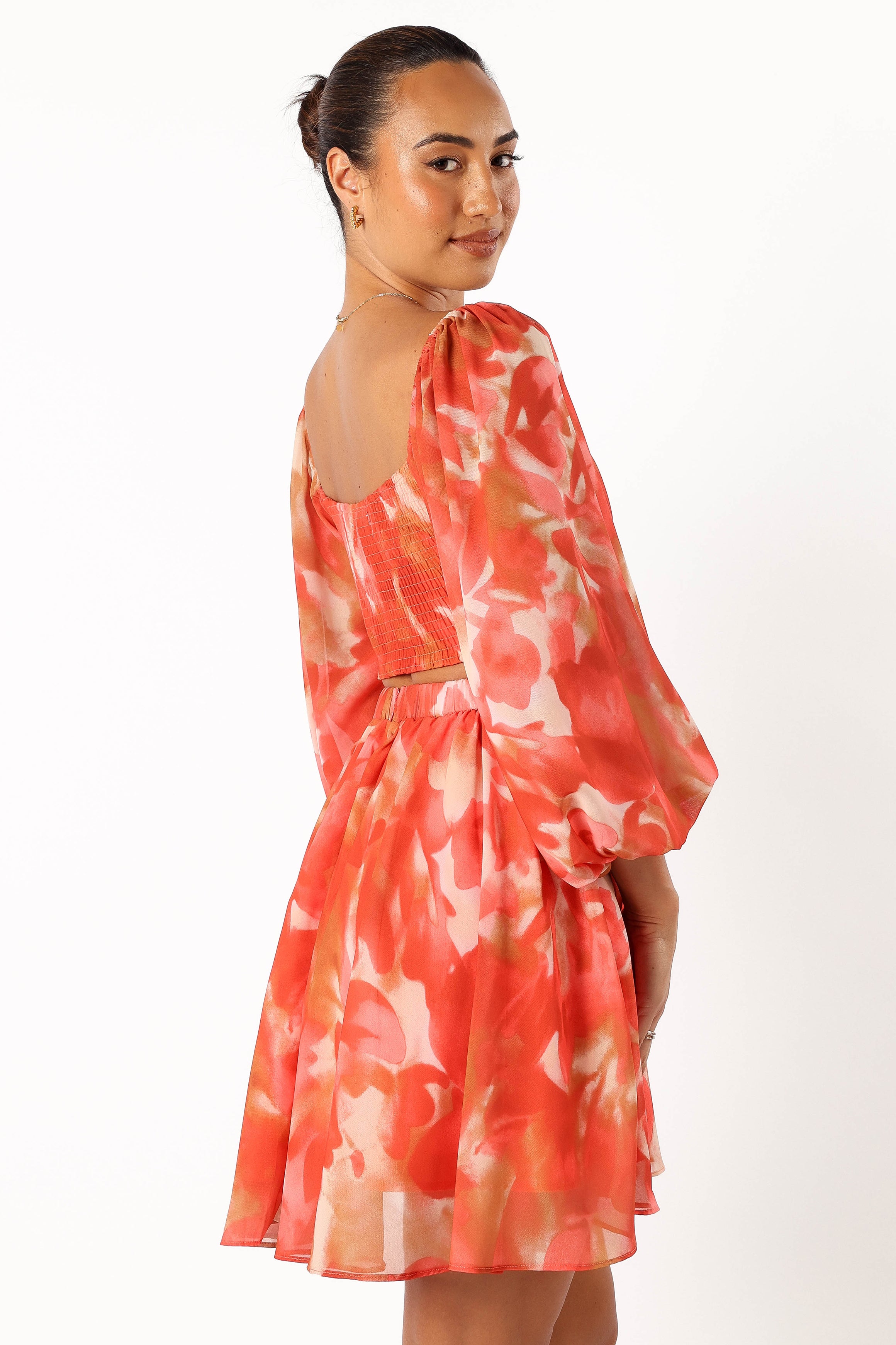 DRESSES @Katniss Longsleeve Mini Dress - Red Floral