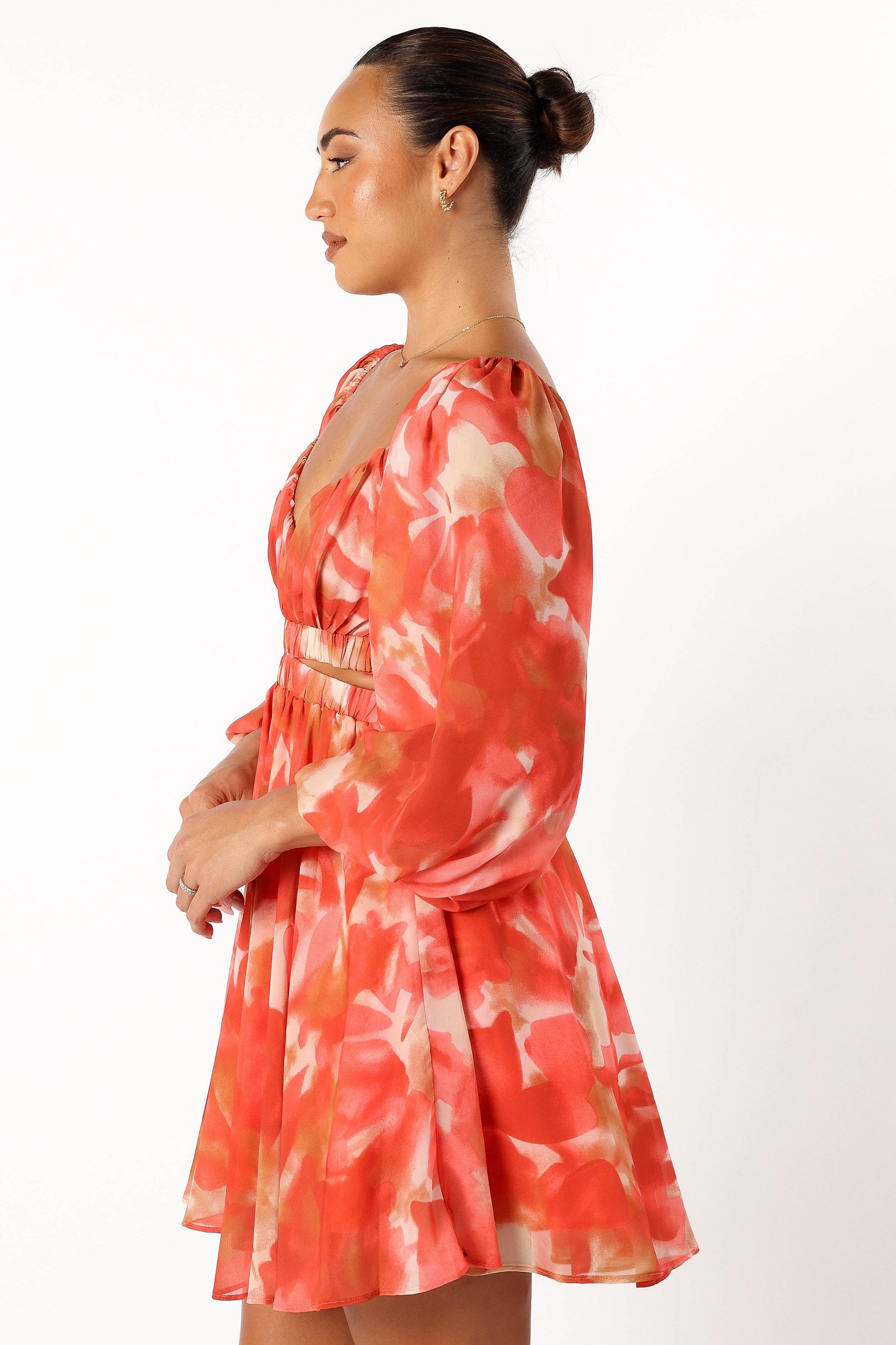 DRESSES @Katniss Longsleeve Mini Dress - Red Floral