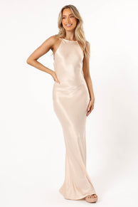 DRESSES Kaye Halterneck Maxi Dress - Champagne