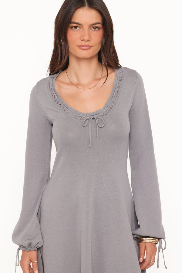 DRESSES Kaylee Knit Long Sleeve Mini Dress - Grey