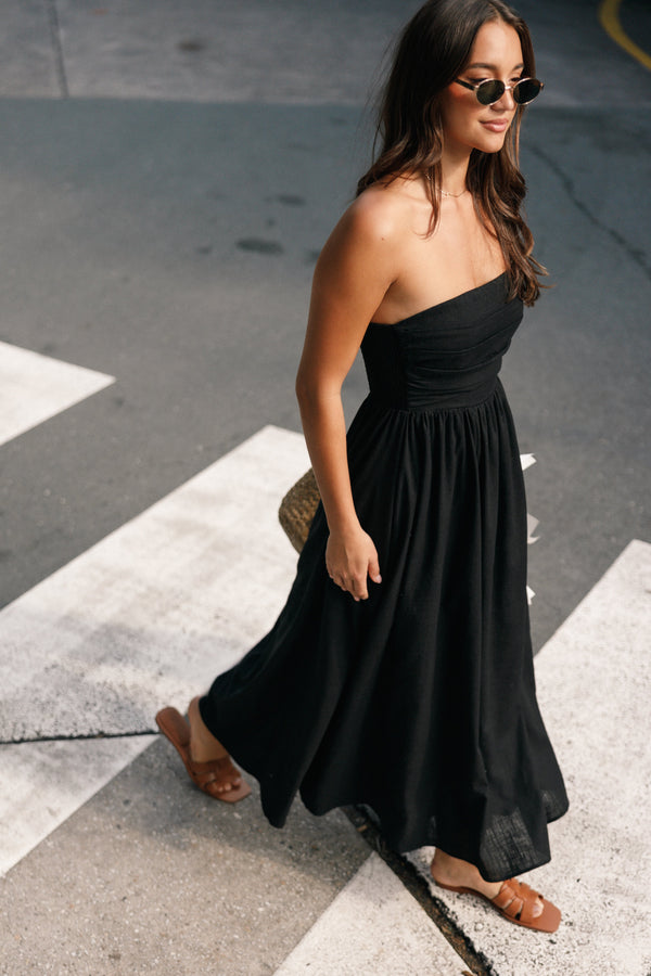 DRESSES @Kayt Strapless Dress - Black (Hold for Cool Beginnings)