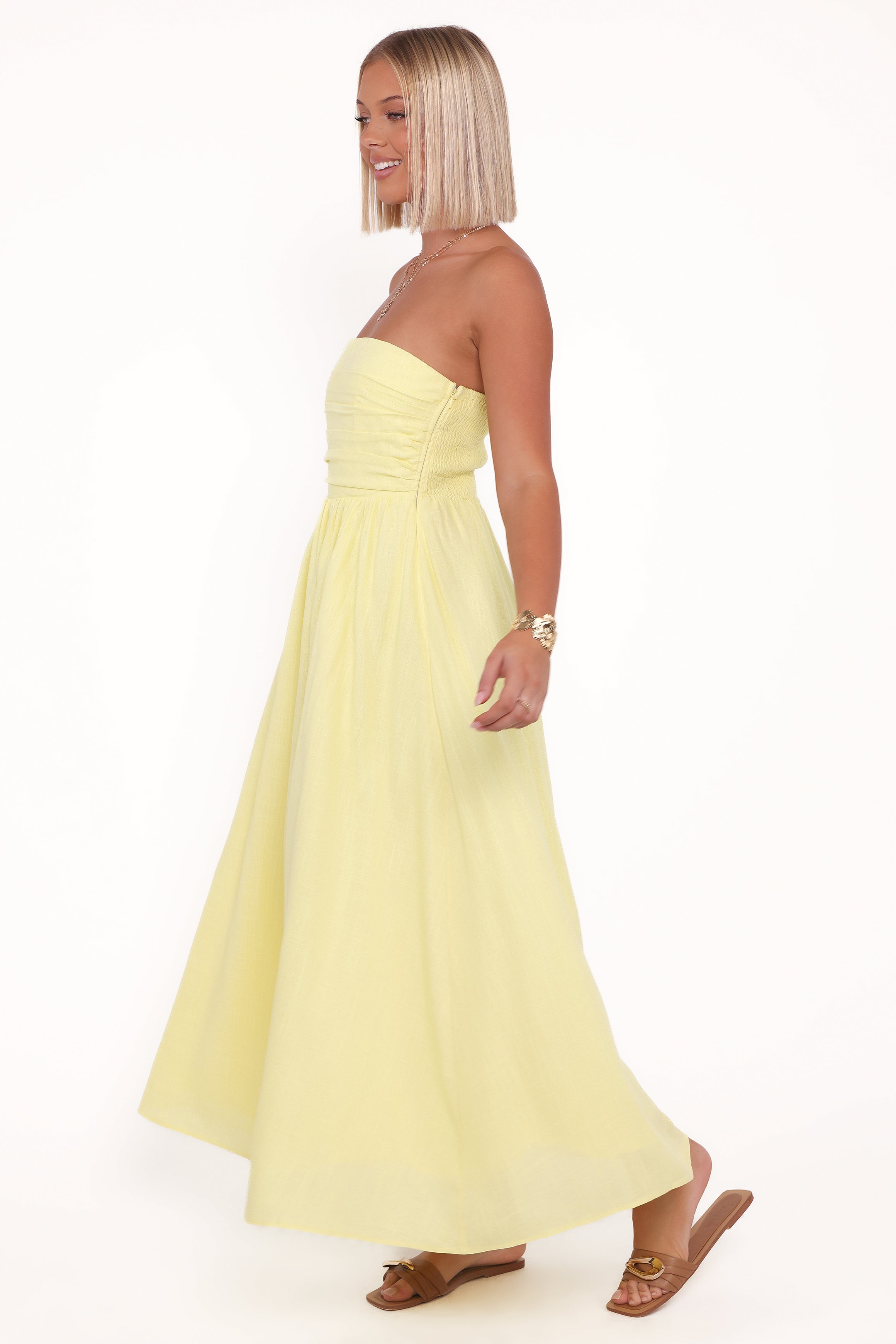 DRESSES Kayt Strapless Dress - Butter Yellow