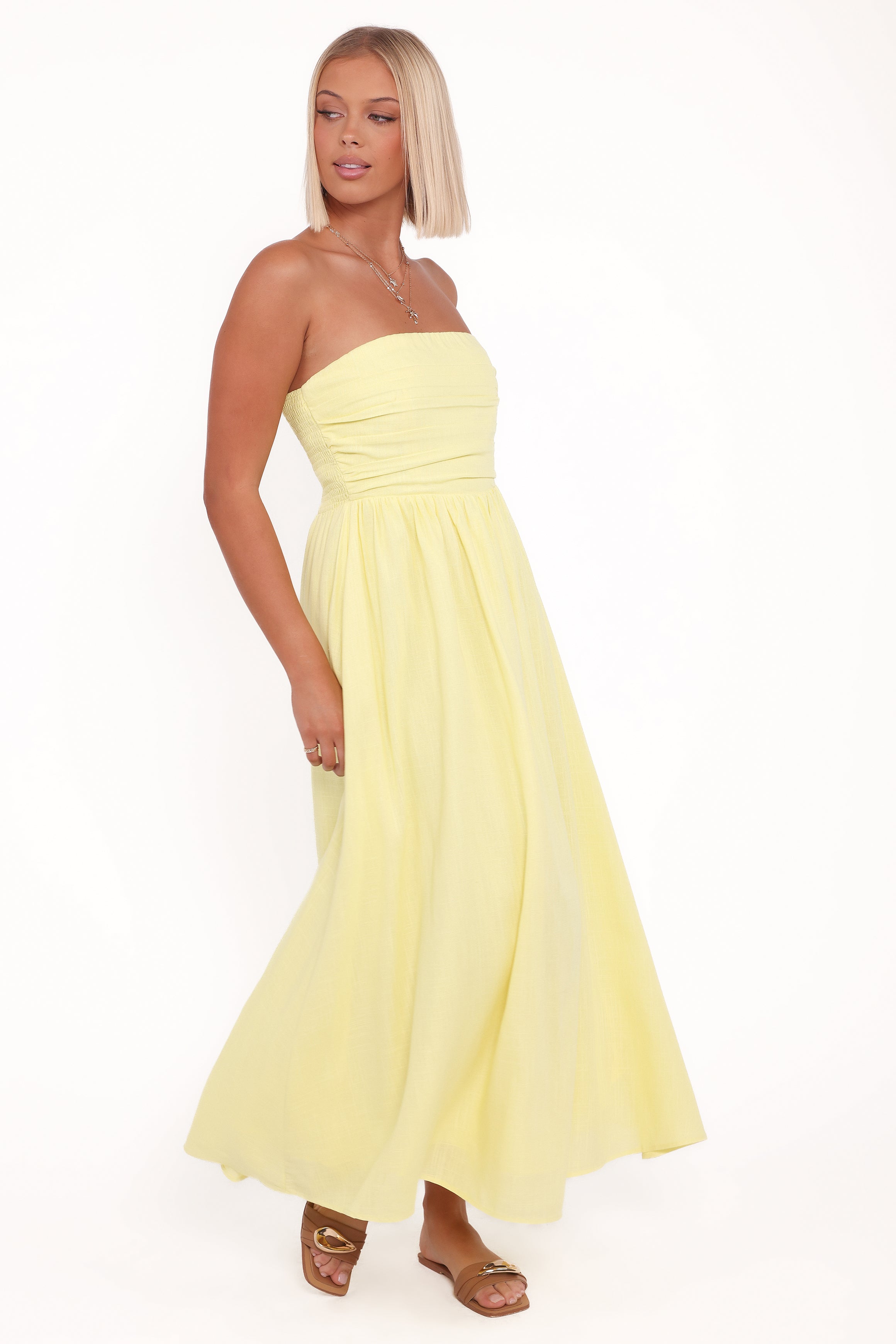 DRESSES Kayt Strapless Dress - Butter Yellow