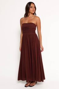 DRESSES Kayt Strapless Dress - Chocolate Brown