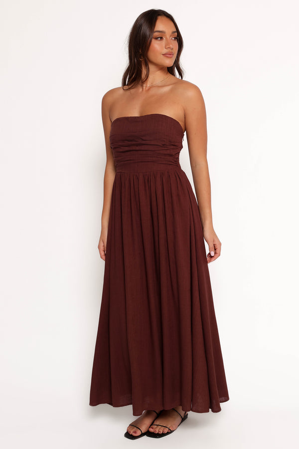 DRESSES Kayt Strapless Dress - Chocolate Brown