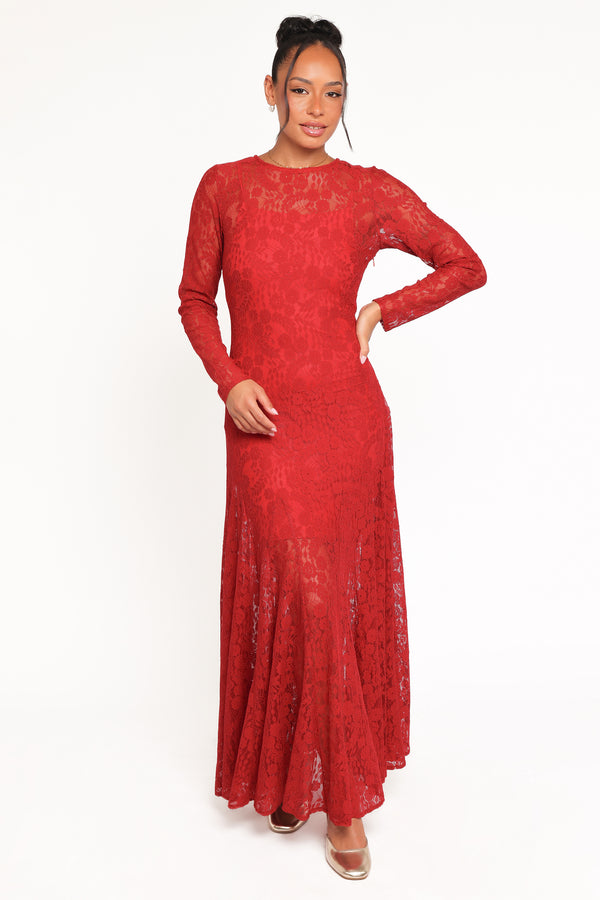 DRESSES Keani Long Sleeve Maxi Dress - Red