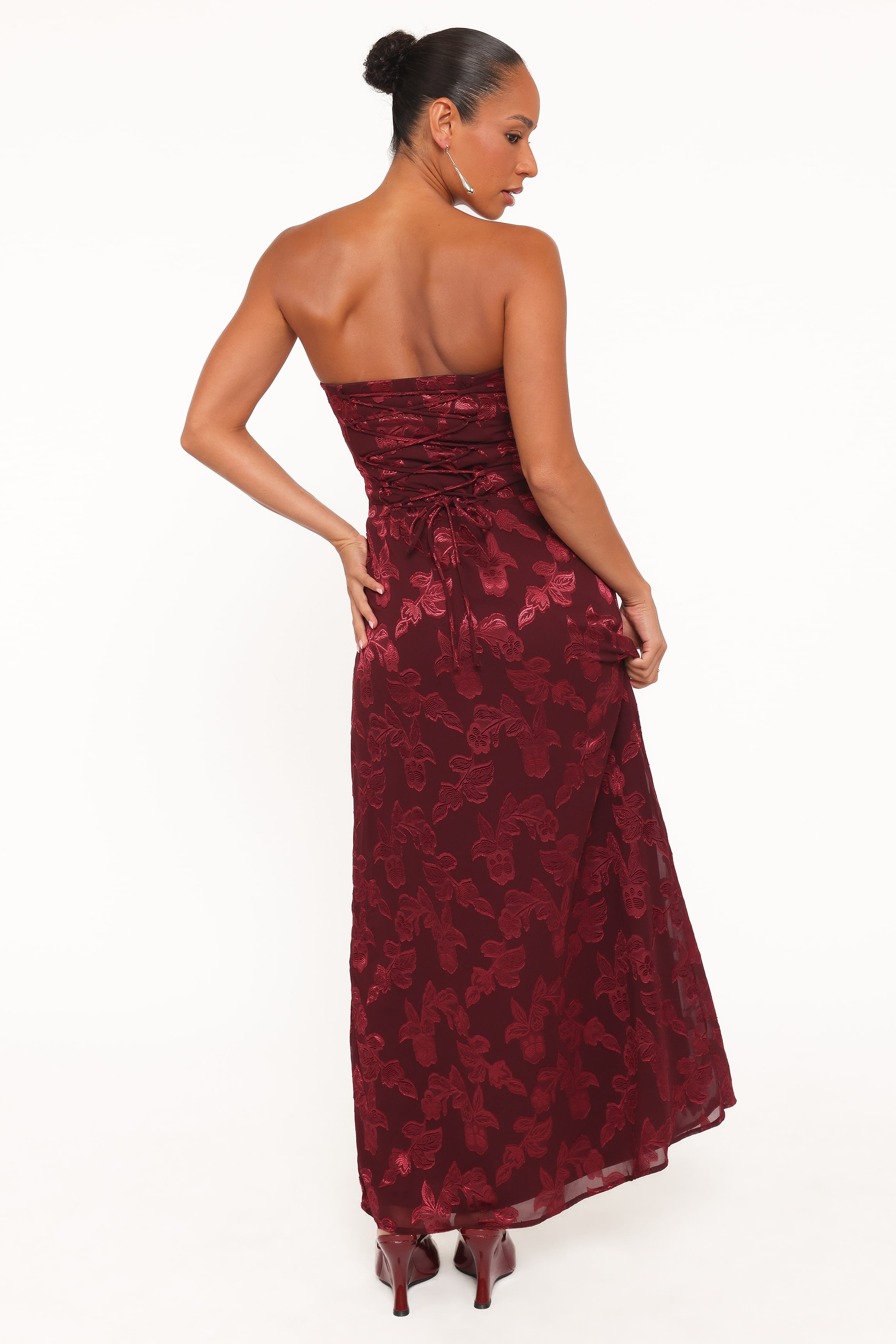 DRESSES Keira Strapless Maxi Dress - Burgundy