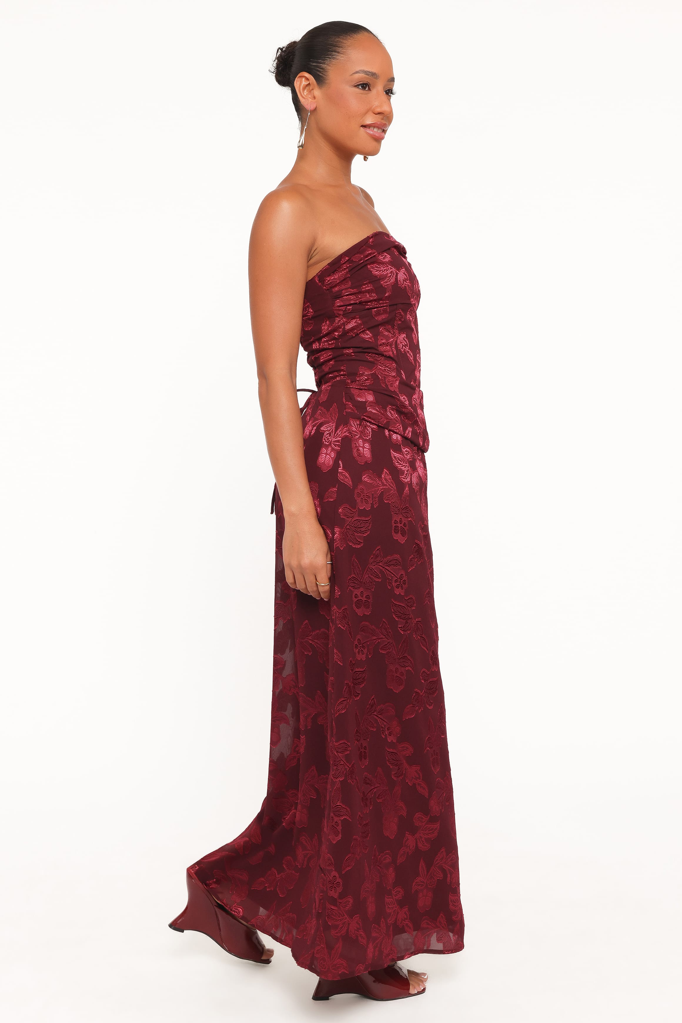DRESSES Keira Strapless Maxi Dress - Burgundy