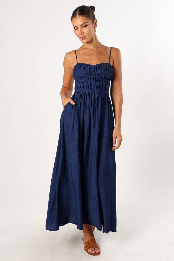 DRESSES @Kelani Luxi Midi Dress - Navy