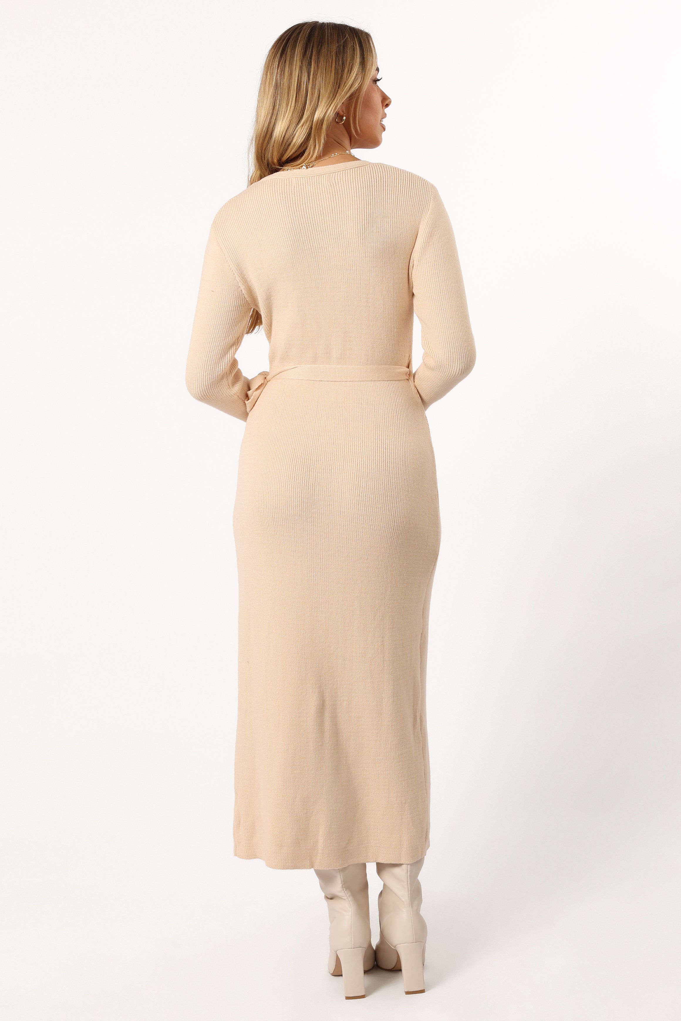 DRESSES @Kellan Wrap Midi Dress - Beige
