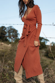 DRESSES Kellan Wrap Midi Dress - Bronze