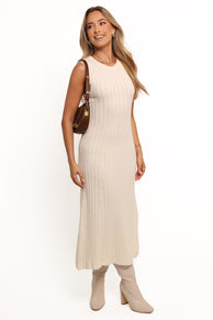DRESSES Kellie Knit Midi Dress - White