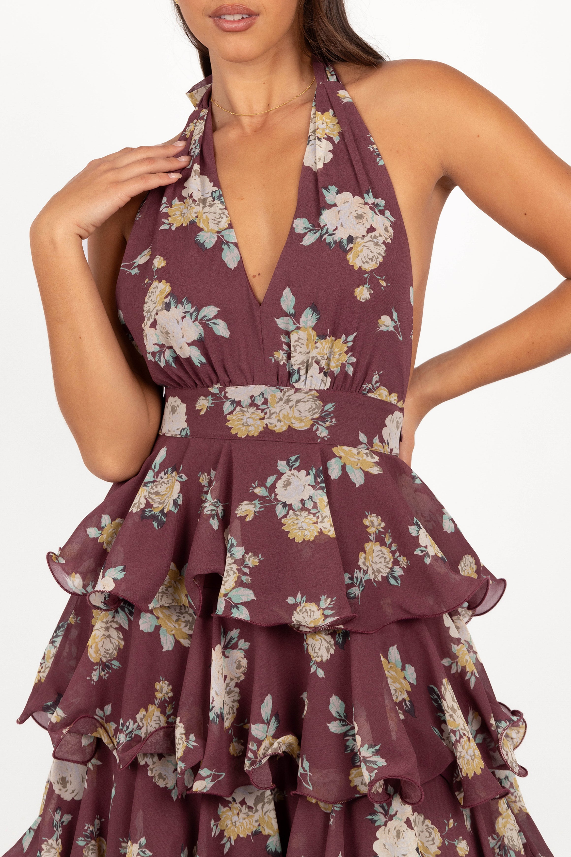 DRESSES Kendall Maxi Halterneck Dress - Dark Wine