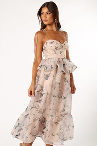 DRESSES @Kennie Midi Dress - Pink Floral