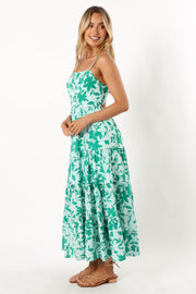 DRESSES @Kenny Midi Dress - Green Floral