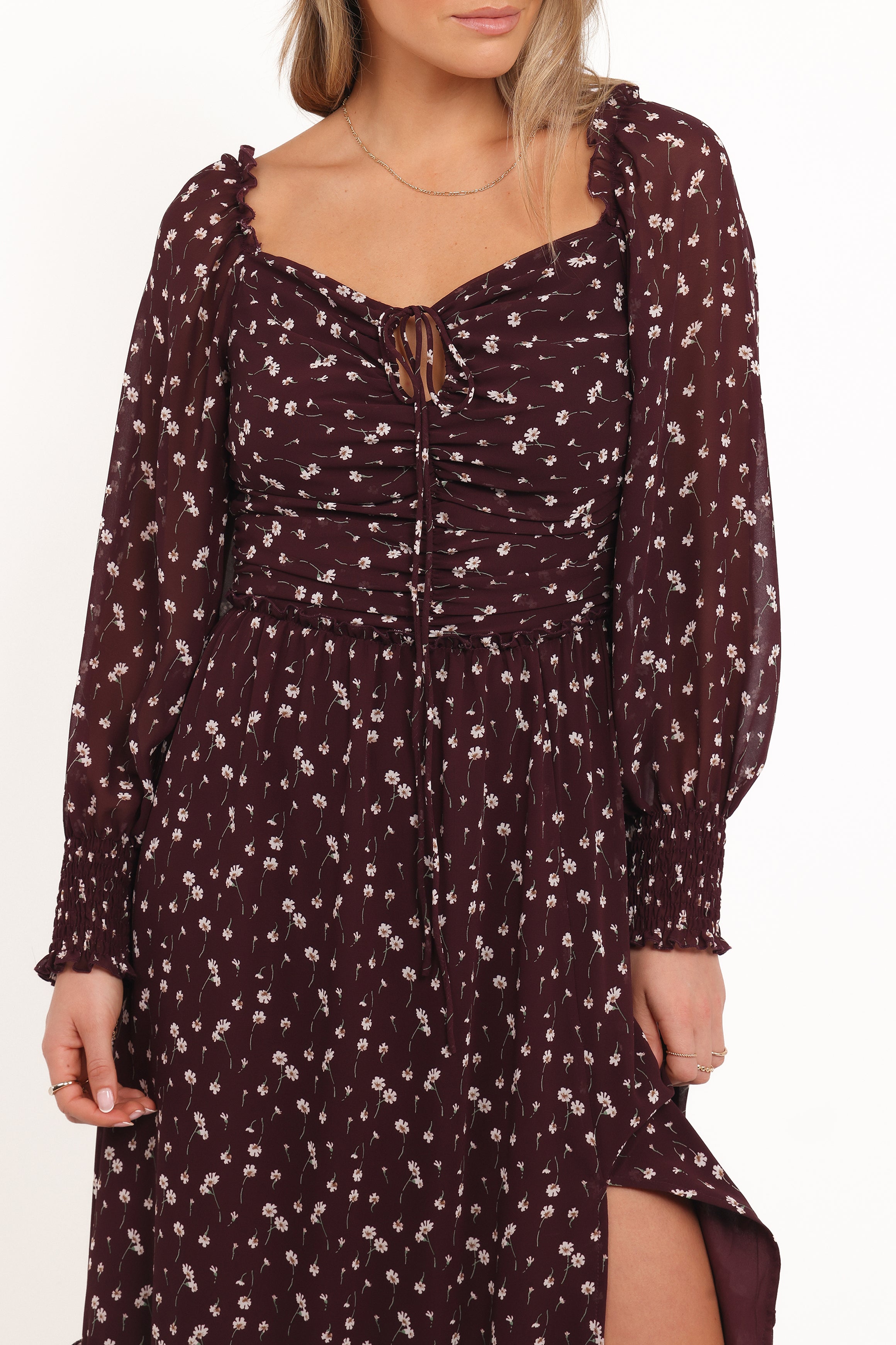 DRESSES Keziah Long Sleeve Maxi Dress - Burgundy Floral