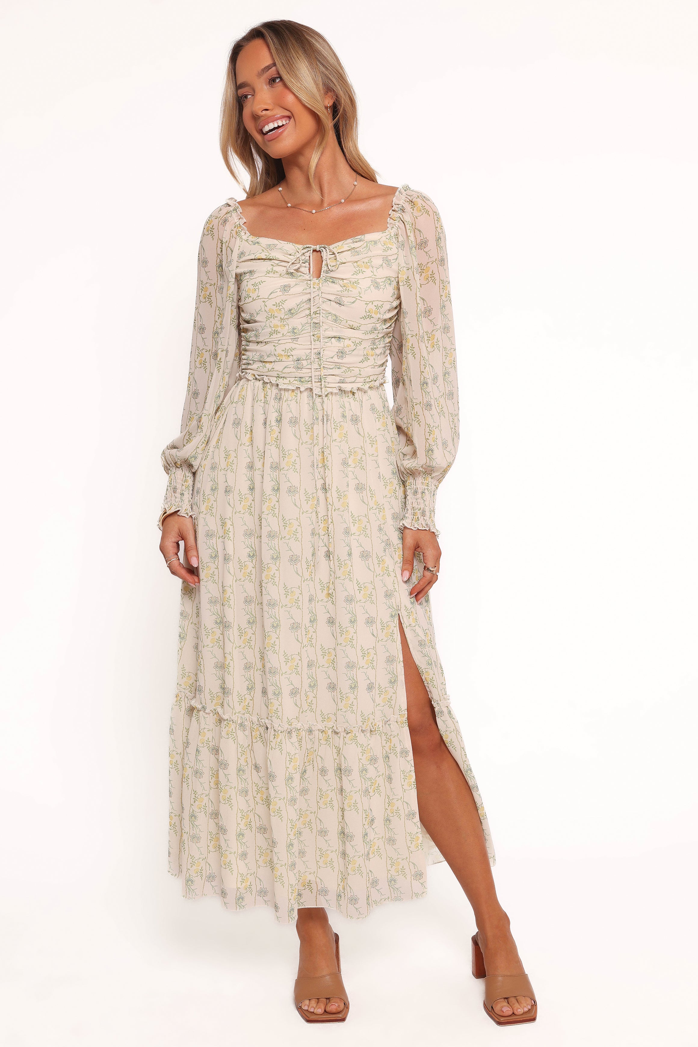 DRESSES Keziah Long Sleeve Maxi Dress - Yellow Floral