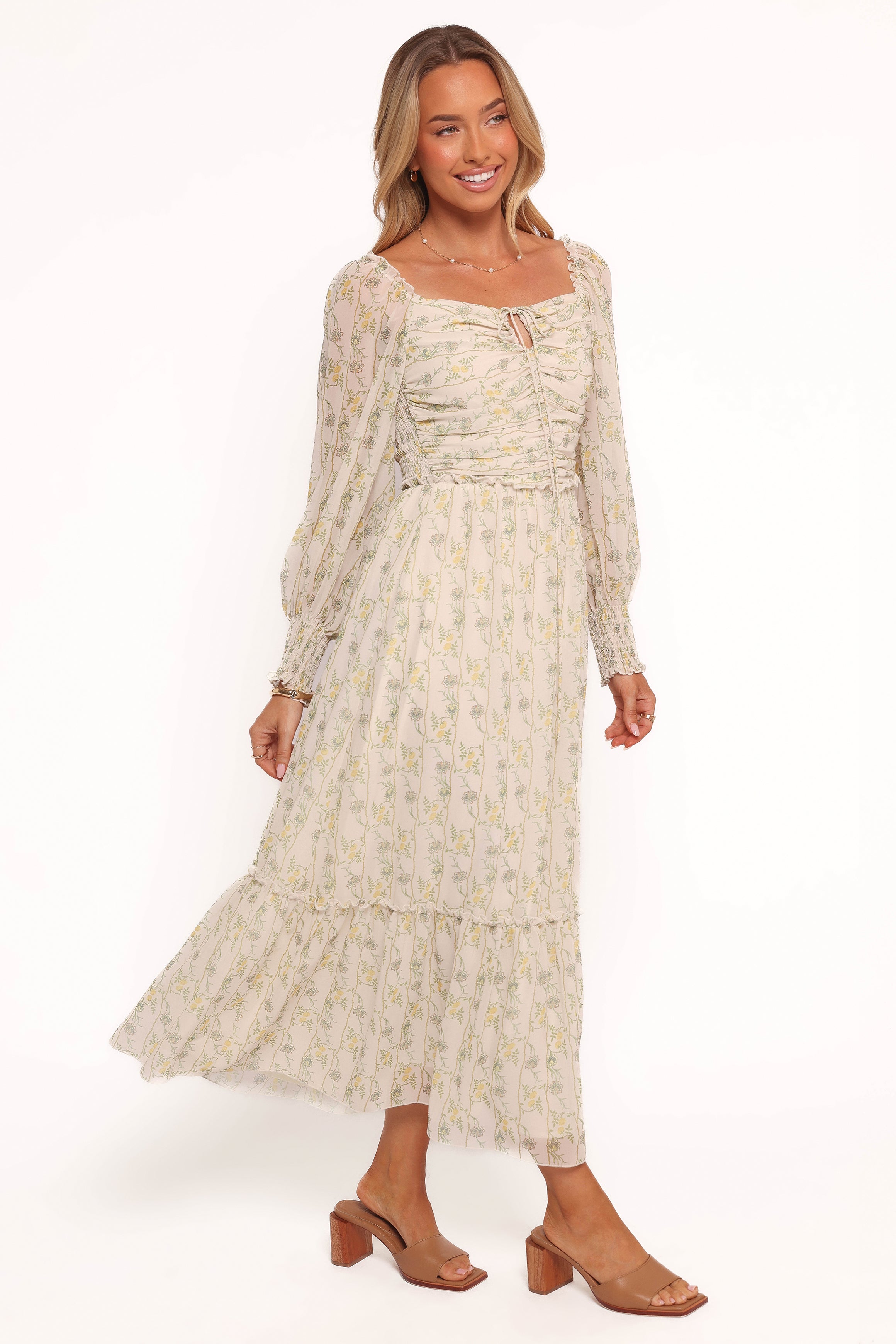 DRESSES Keziah Long Sleeve Maxi Dress - Yellow Floral