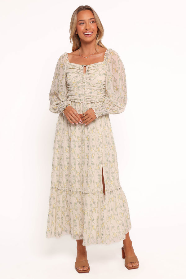 DRESSES Keziah Long Sleeve Maxi Dress - Yellow Floral