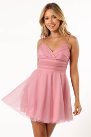 DRESSES @Kienna Tulle Mini Dress - Pink