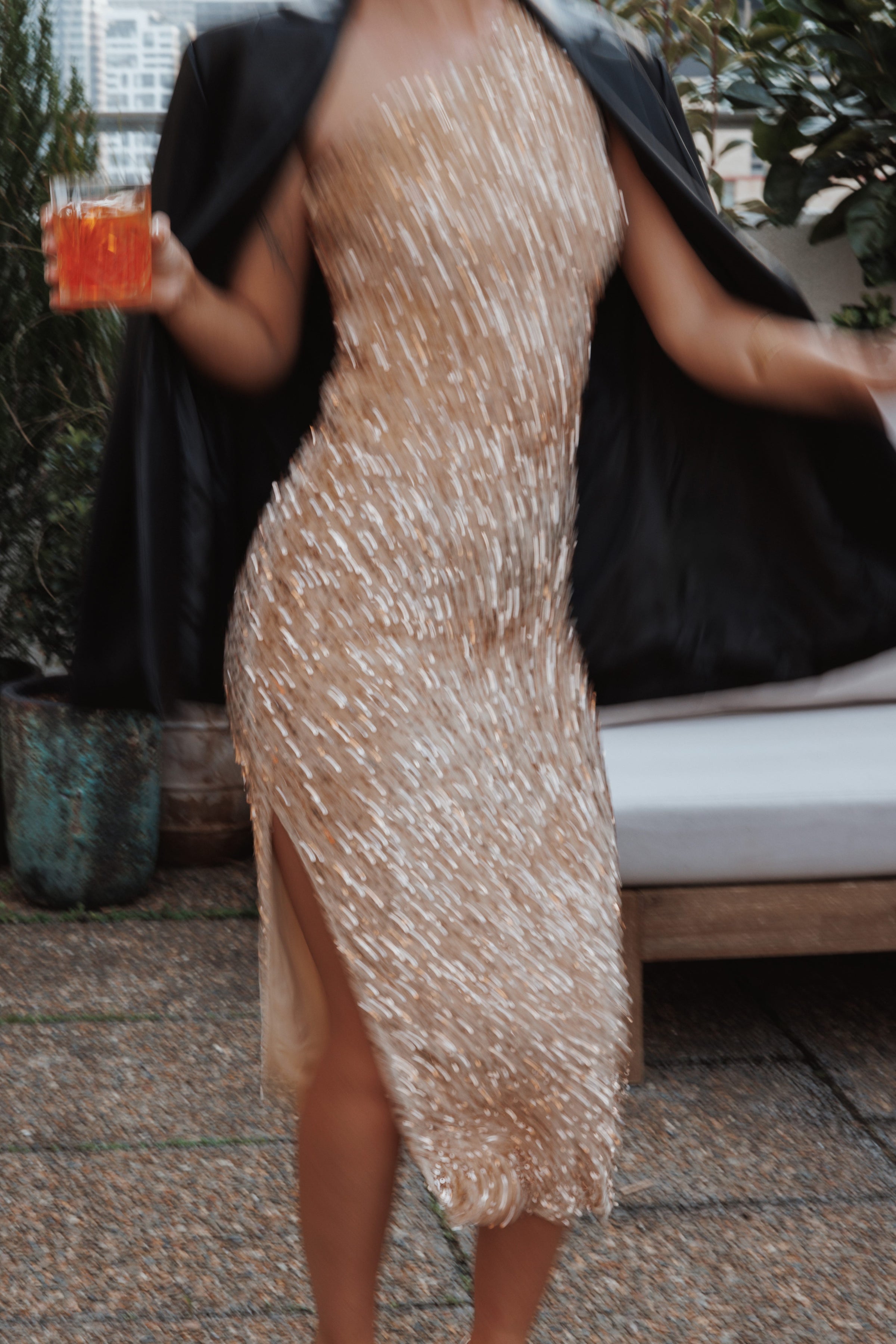DRESSES Kiki One Shoulder Midi Dress - Gold