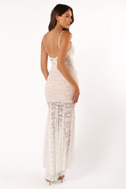 DRESSES @Kinny Lace Maxi Dress - White