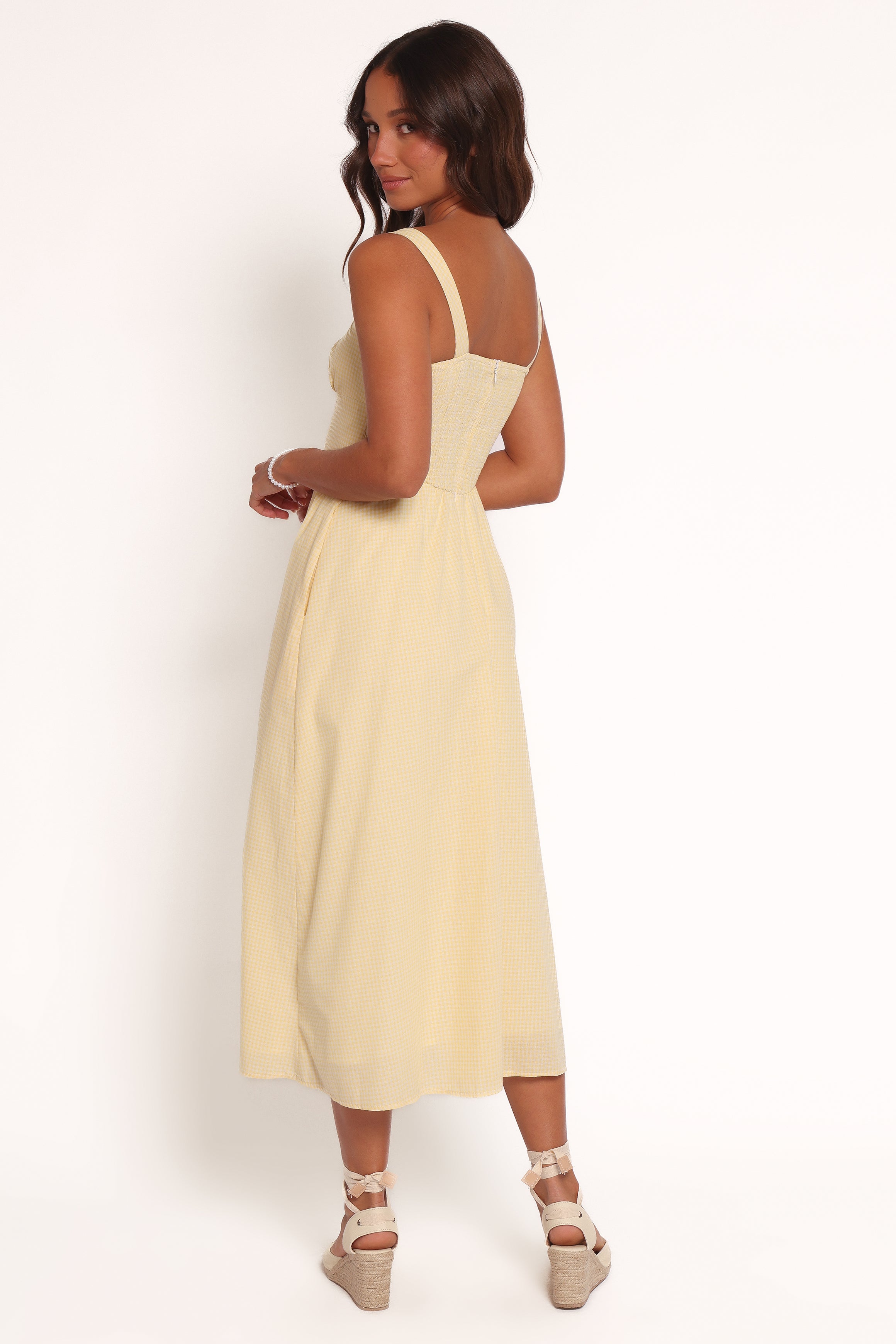 DRESSES Kinslee Midi Dress - Yellow Gingham