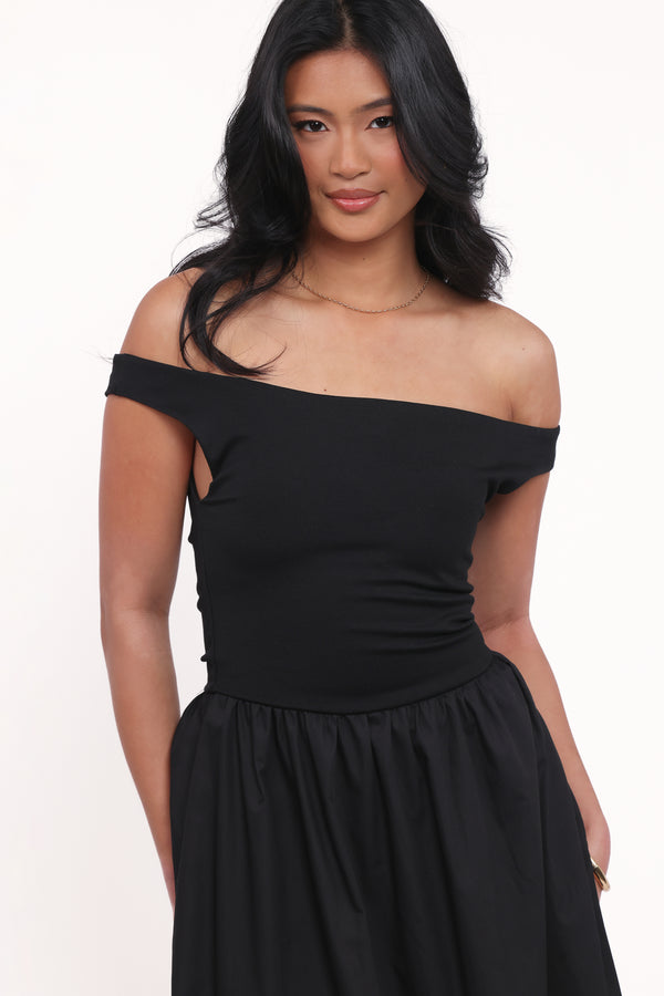 DRESSES Kirsten Off Shoulder Midi Dress - Black