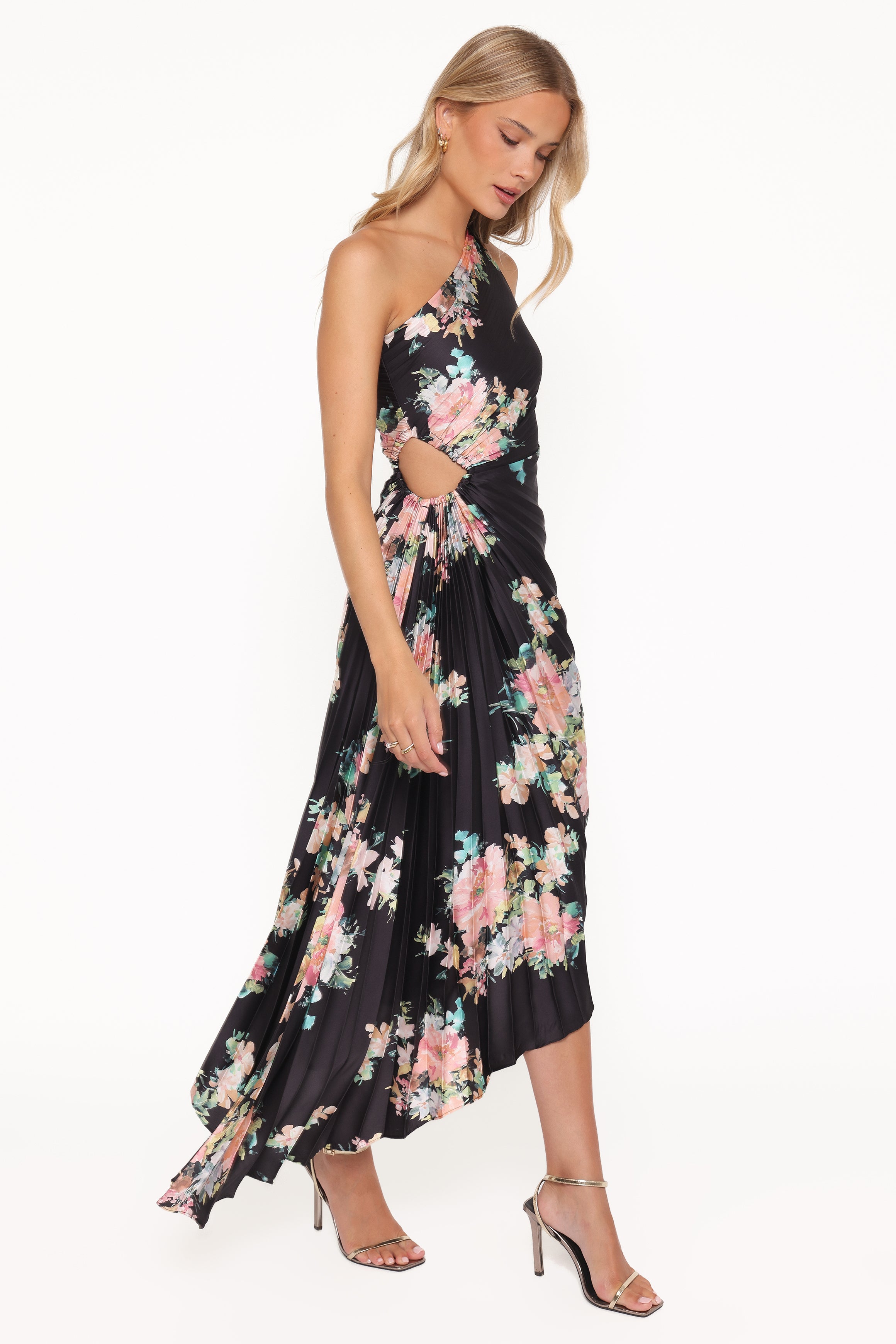 DRESSES Kleo One Shoulder Maxi Dress - Black Floral