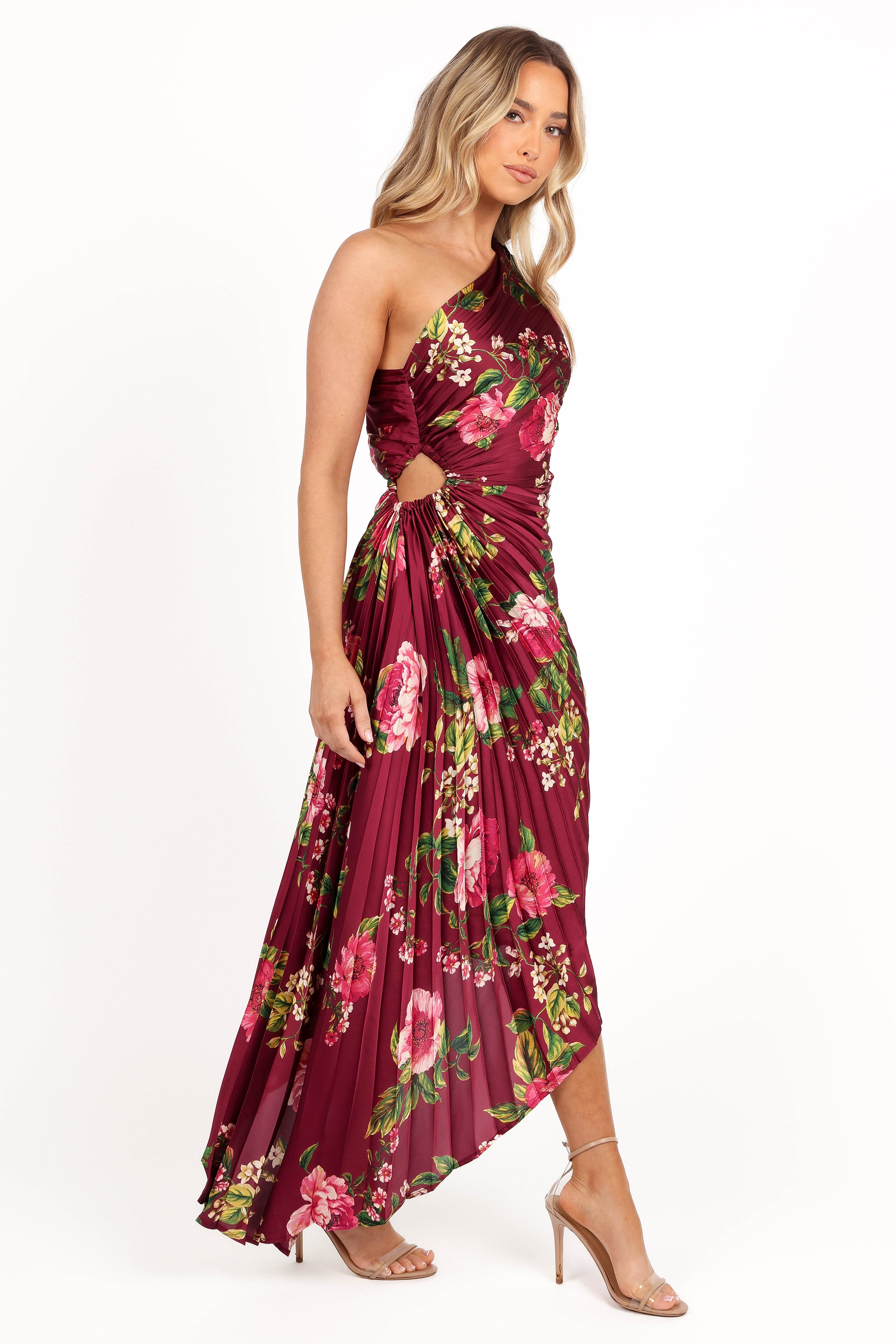 DRESSES Kleo One Shoulder Maxi Dress - Burgundy Floral