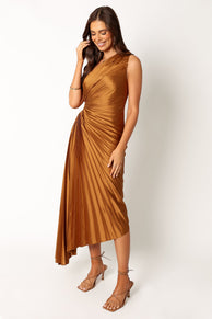 DRESSES @Kleo One Shoulder Maxi Dress - Golden Ochre