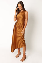 DRESSES @Kleo One Shoulder Maxi Dress - Golden Ochre