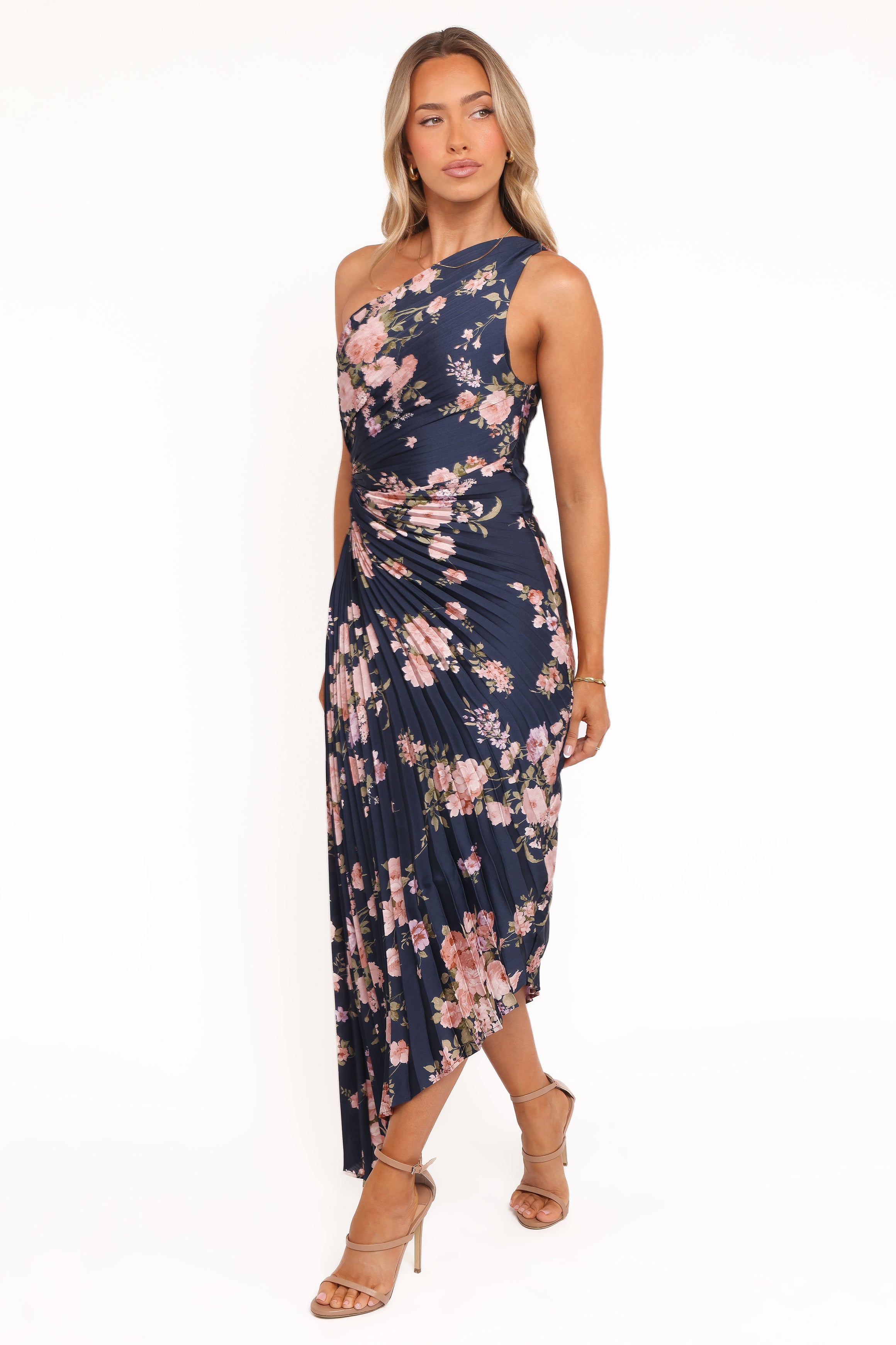 DRESSES Kleo One Shoulder Maxi Dress - Navy Floral