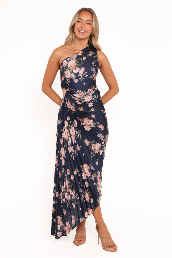 DRESSES Kleo One Shoulder Maxi Dress - Navy Floral