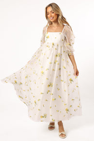 DRESSES @Kordyn Maxi Dress - White Yellow Floral