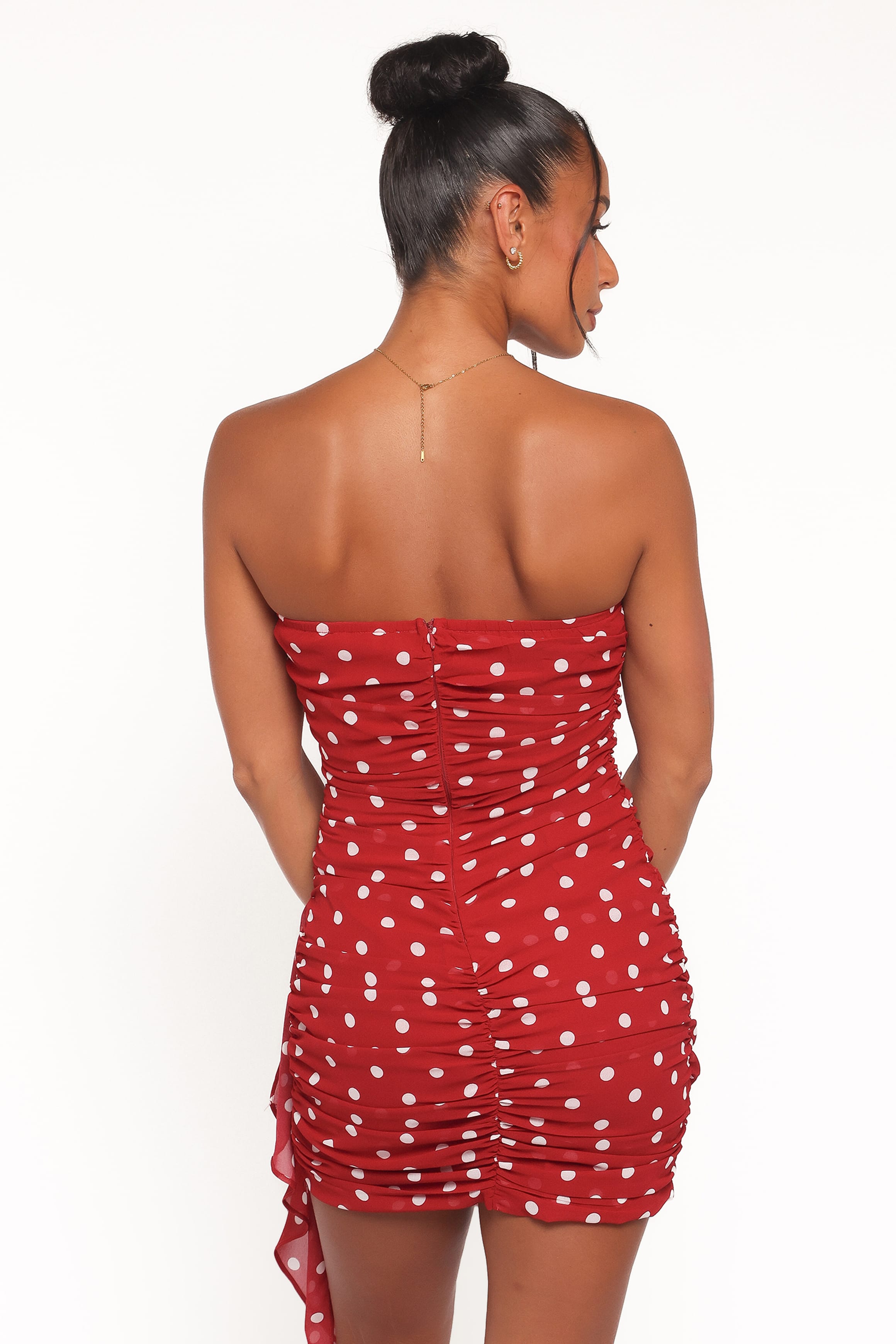 DRESSES Kristen Strapless Mini Dress - Red Polka Dot